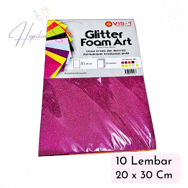 Jual Glitter Foam Art 1 Pack Isi 10 Lembar Warna Warni VIS-1 / Eva Foam ...