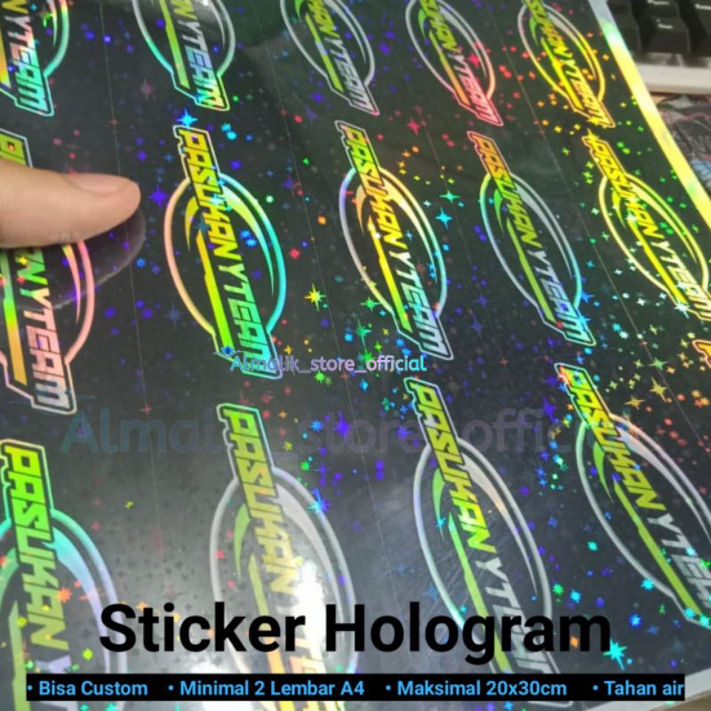 Jual Print Cetak Sticker hologram rainbow custom A4 plus laminasi ...