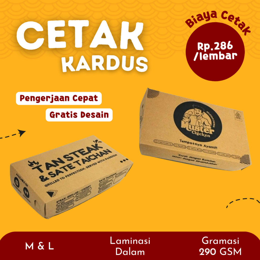 Jual CUSTOM CETAK LUNCH BOX MEDIUM DAN LARGE JASA SABLON KARDUS
