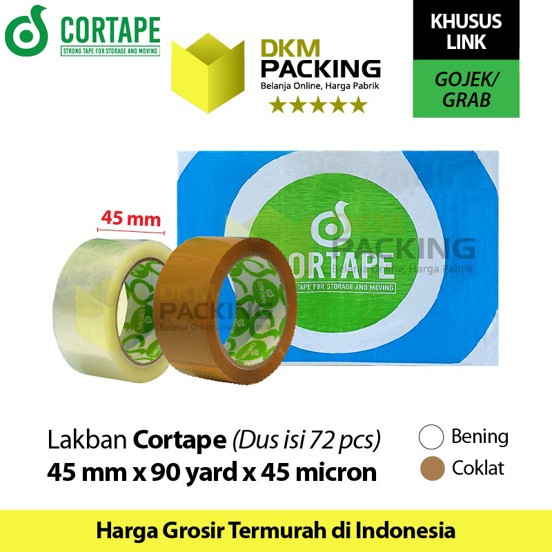 Jual Lakban 45mm x 90yard CORTAPE Plakban Isolasi OPP TAPE TERMURAH ...