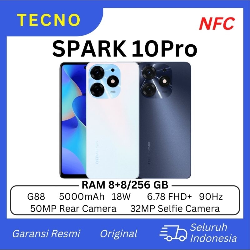 Jual TECNO SPARK 10PRO NFC RAM 8+8/256 GARANSI RESMI PRODUK TIDAK ...