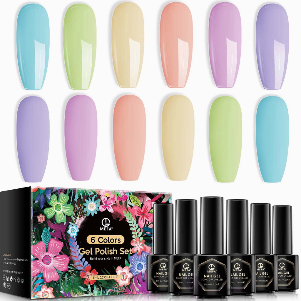 Jual MEFA Cream Gel Nail Polish Set 6 Colors Macaron Soft Pastel Green
