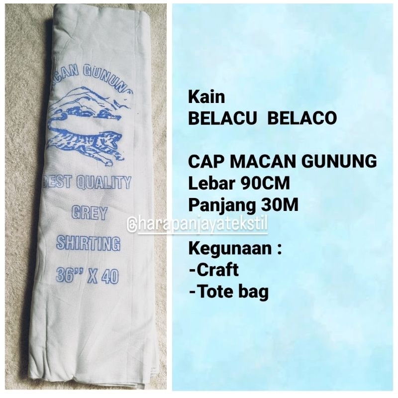 Jual KAIN BELACU BHN CRAFT KARUNG PUTIH LB 90CM CAP MACAN GUNUNG ...