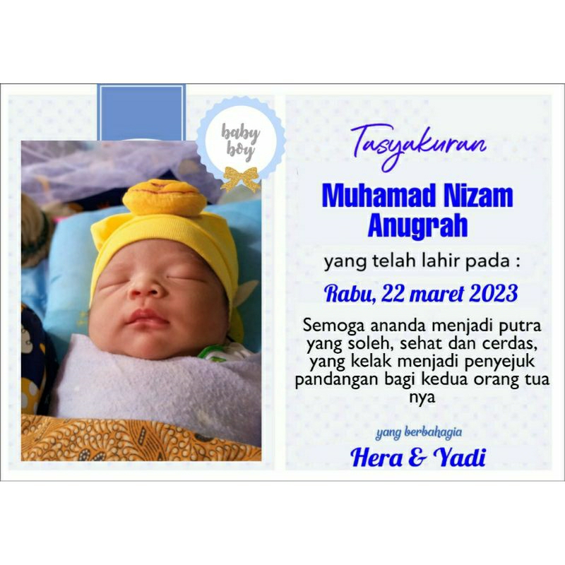 Jual STICKER TASYAKURAN AQIQAH/ STICKER TASYAKURAN KELAHIRAN ANAK