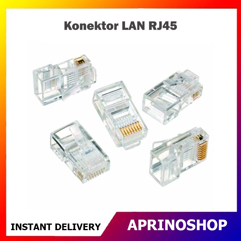 Jual Konektor RJ45 LAN Connector RJ45 Kepala Kabel UTP LAN RJ45 ...