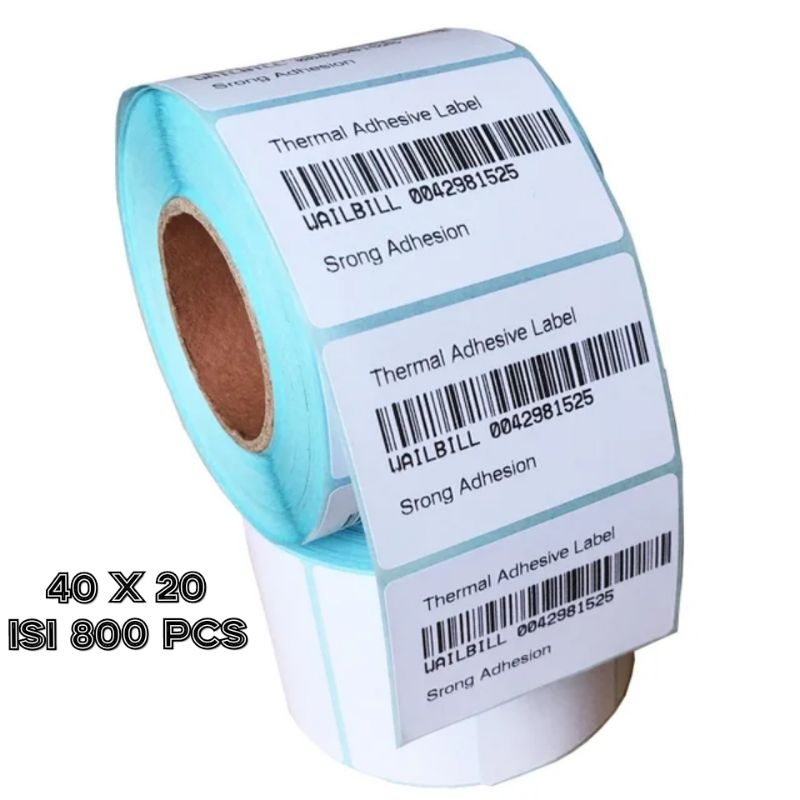 Jual DIRECT THERMAL LABEL 40X20 MM KERTAS STIKER LABEL BARCODE THERMAL ...