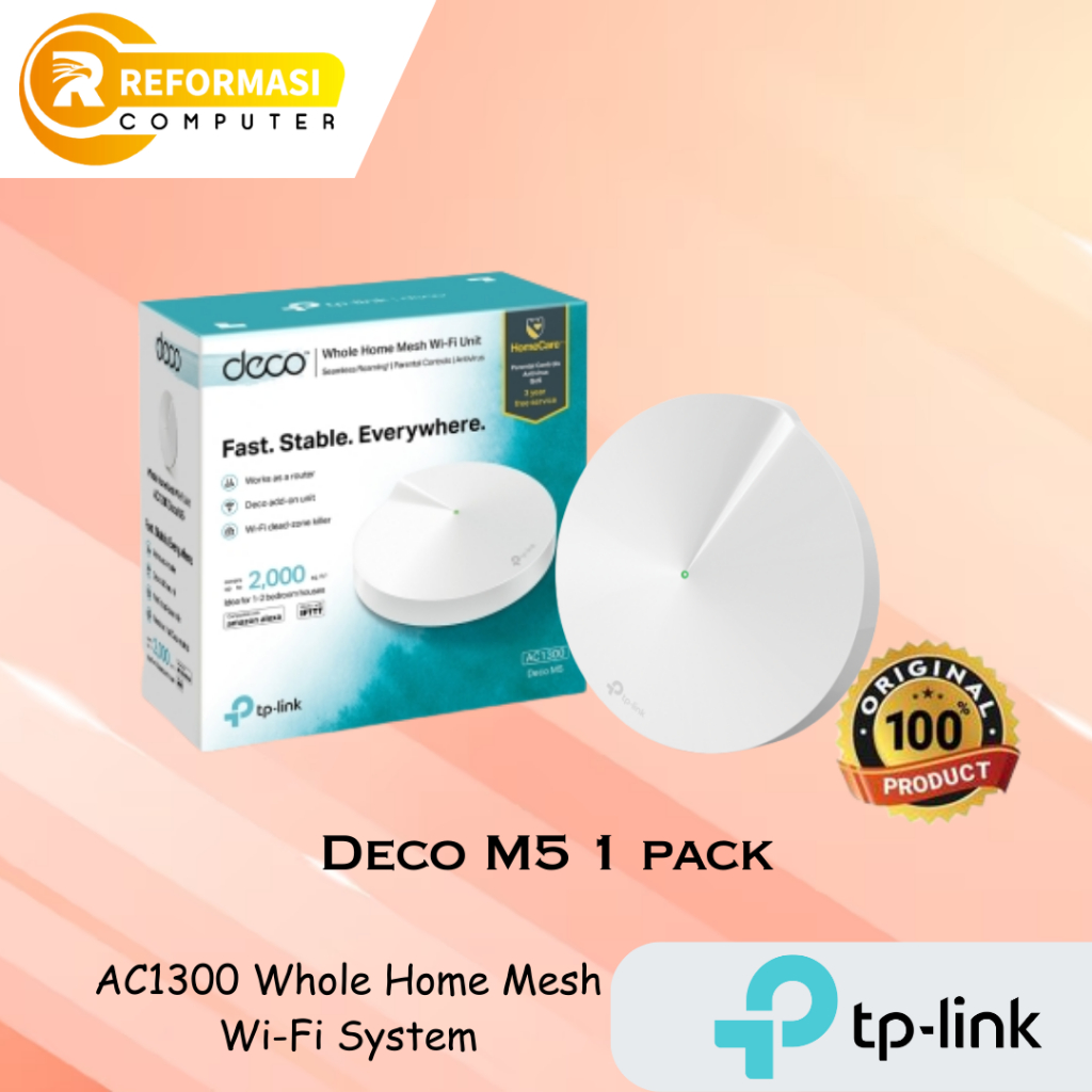 Jual TP-Link Deco M5 (1-pack) AC1300 Whole Home Mesh Wi-Fi System ...