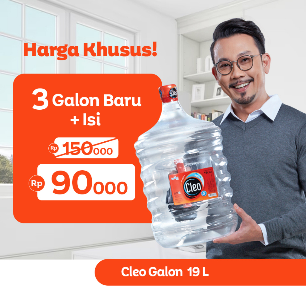 Jual Air Murni Cleo Galon 19 Liter 3 Galon Shopee Indonesia 8931