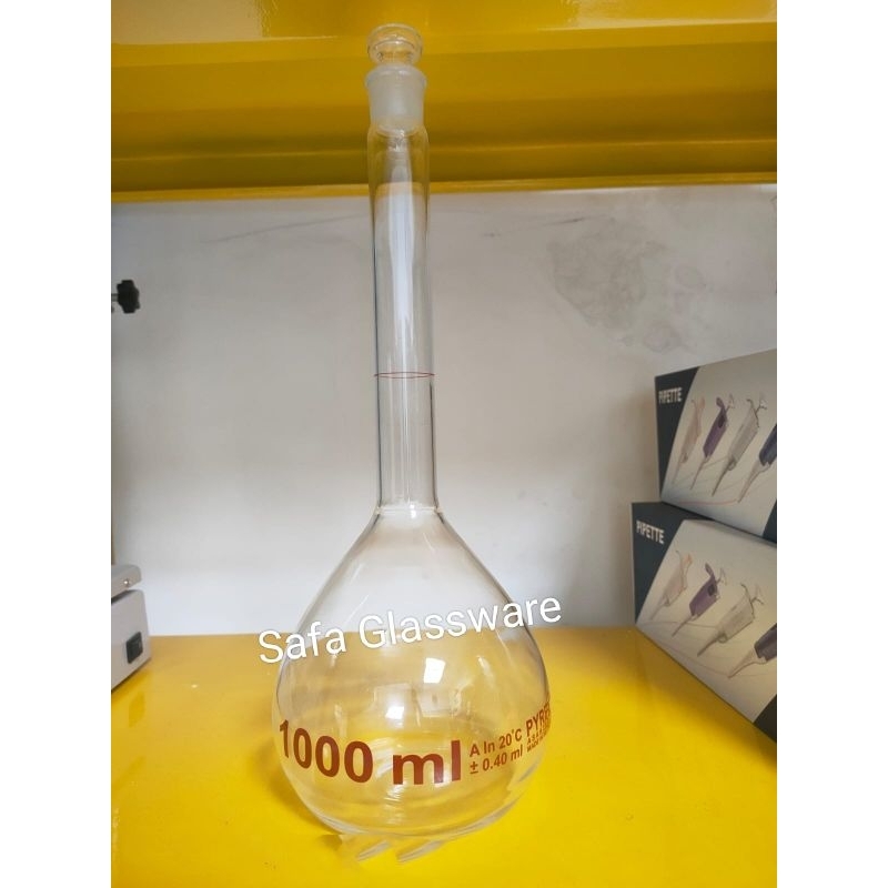 Jual Labu Ukur 1000ml Labu Takar Volumetric Flask Pyrex Shopee