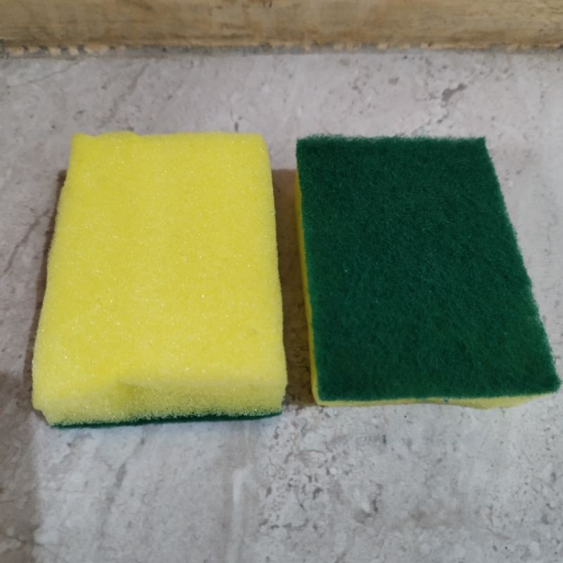 Jual Spon Sponge Cuci Piring 2 Sisi Kuning Hijau Spons Sabut Kotak ...