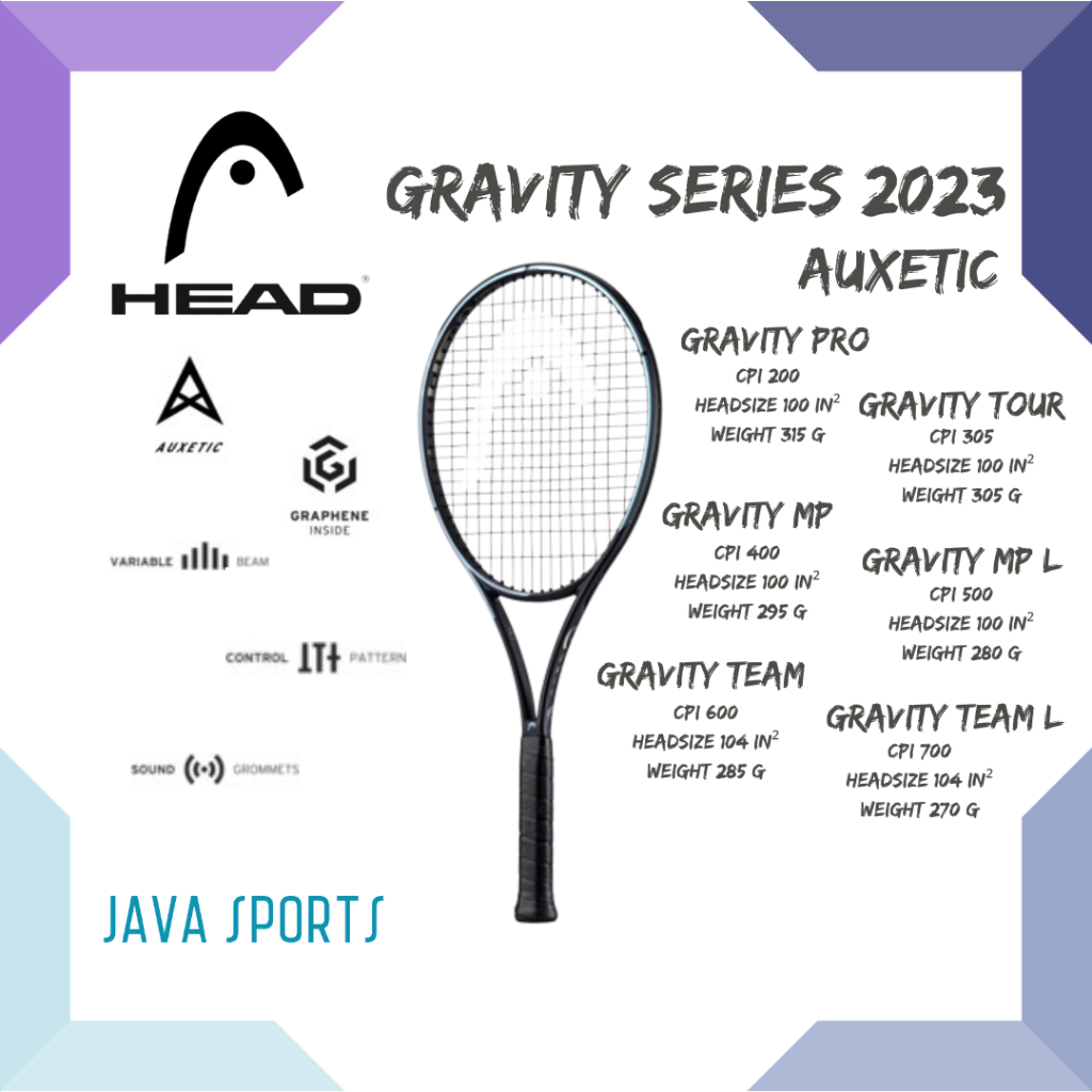 Jual Raket Tenis Head Gravity Auxetic Series PRO TOUR MP TEAM L 2023 ...