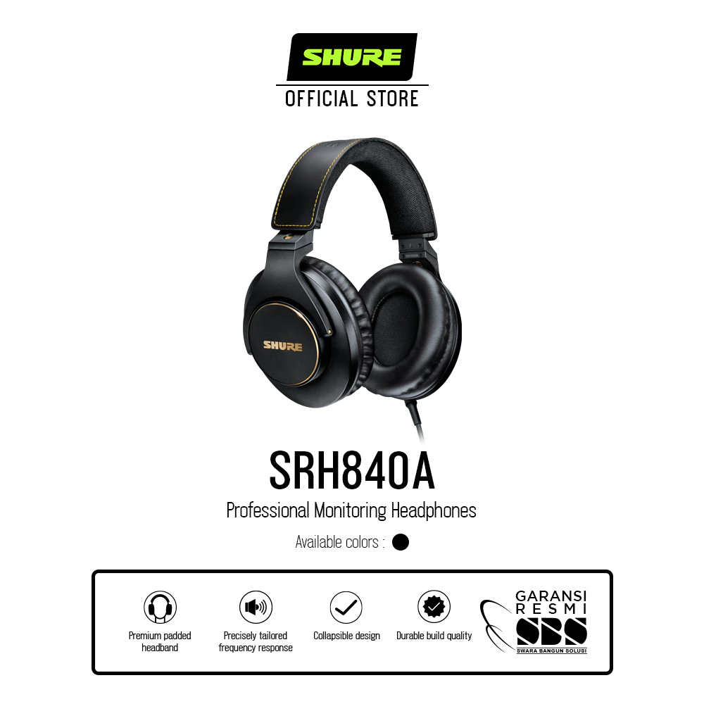 Shure SRH840A Professional Studio Headphones (NEW)