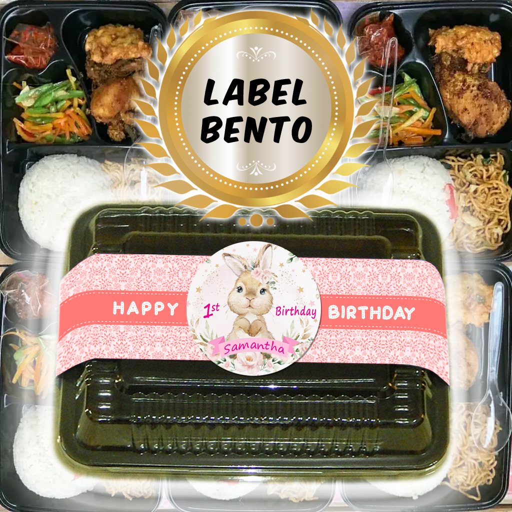 Jual BUNNY - LABEL BENTO / LABEL AQIQAH / LABEL NASI BENTO ULTAH ULANG ...