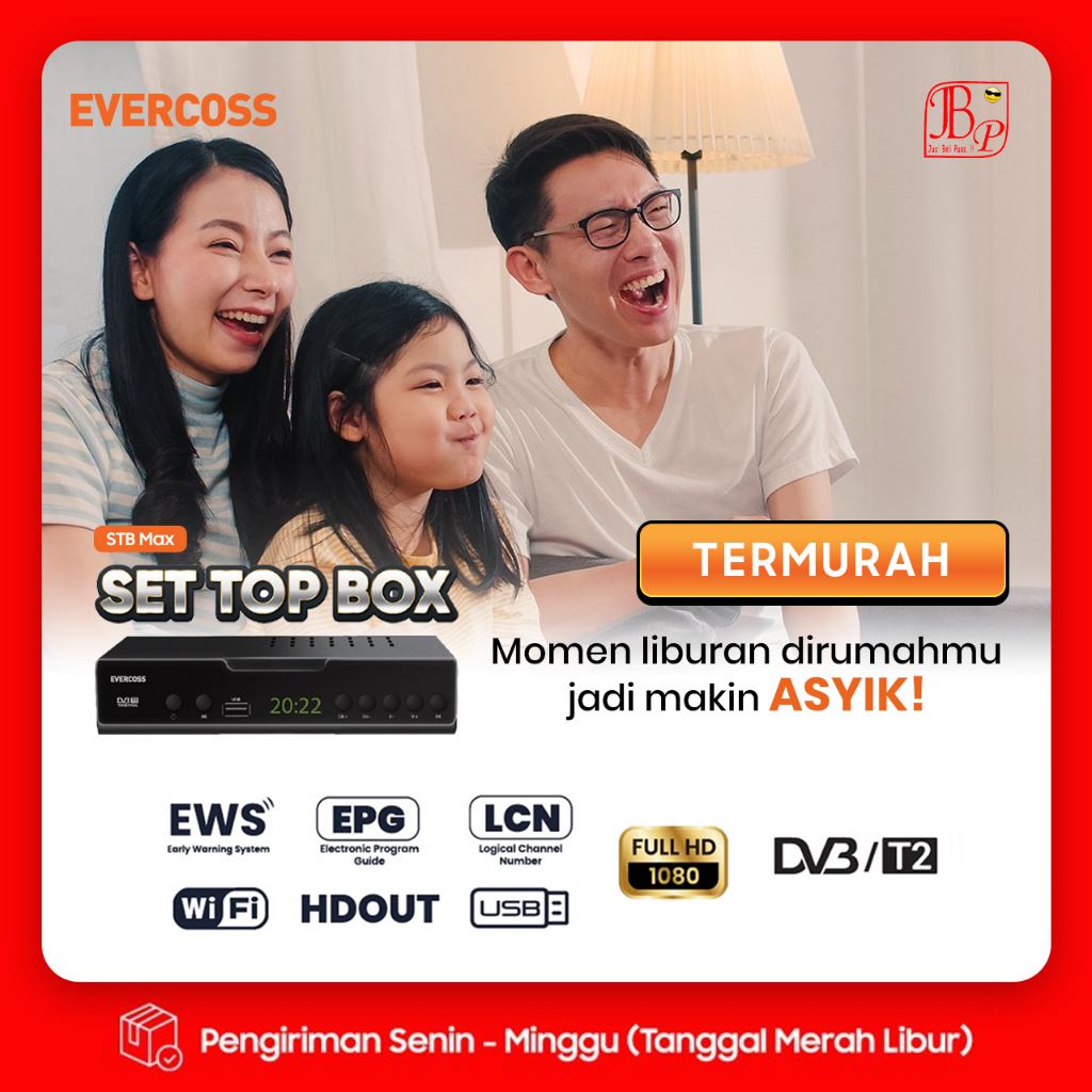 Jual EVERCOSS SET TOP BOX STB MEGA BOX Receiver Full HD Hitam