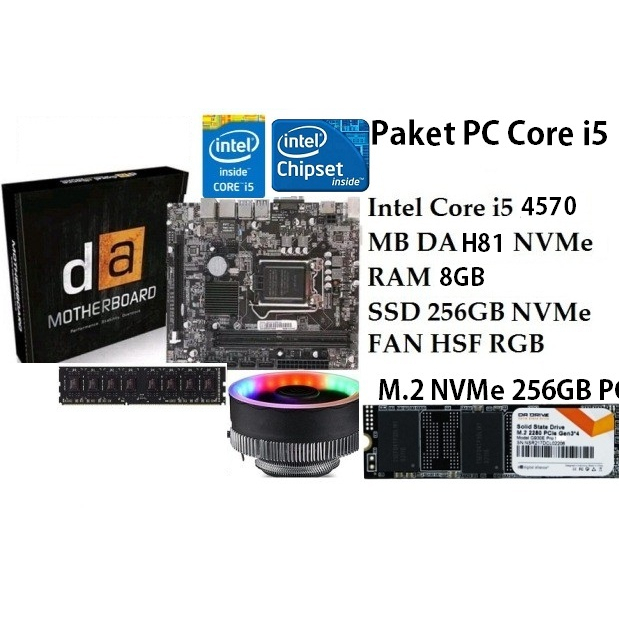 Jual Paket PC Intel Core i5 Gen4 RAM 8GB SSD M.2 NVMe | Shopee Indonesia