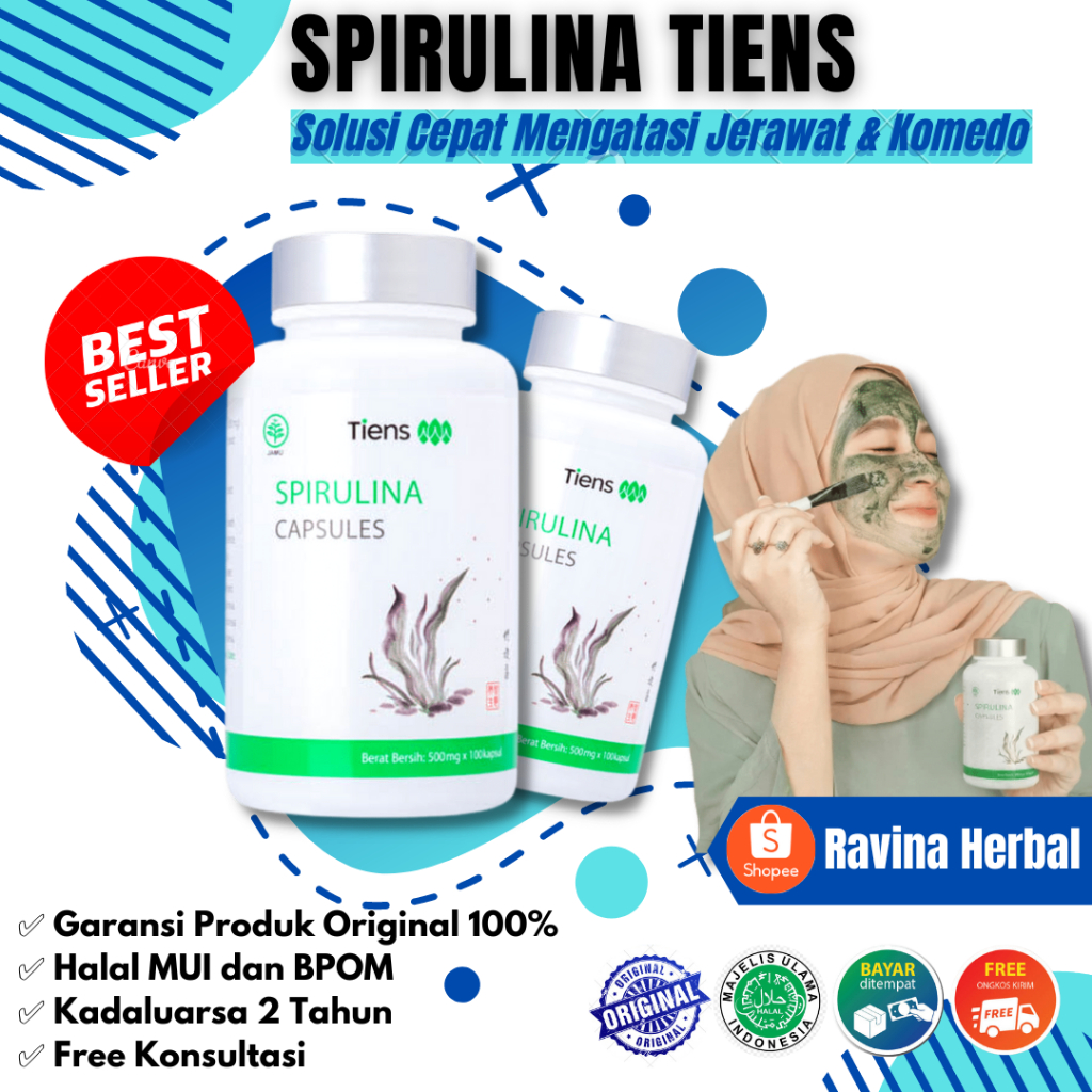 Jual Masker Wajah Spirulina Tiens Original Asli 100 Isi 100 Kapsul