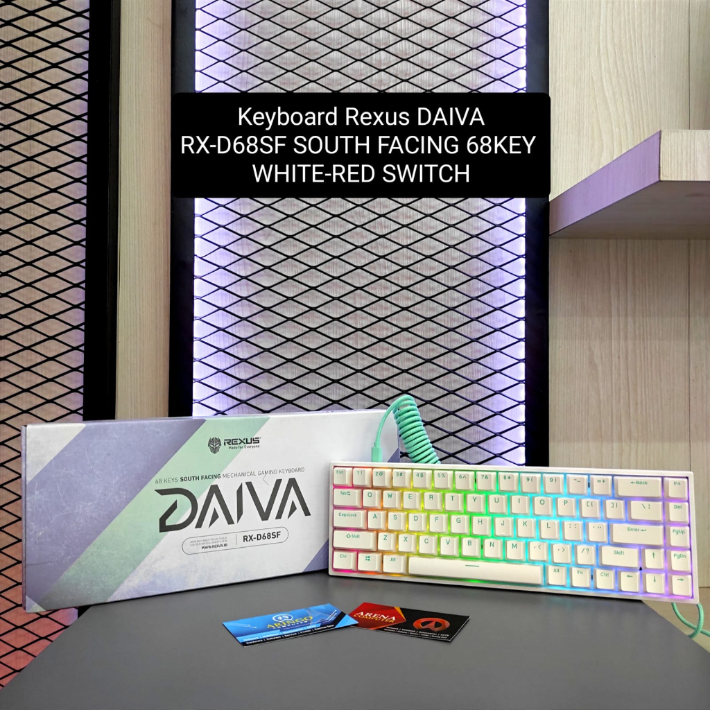 Jual Keyboard Rexus DAIVA RX-D68 68KEY WHITE-RED SWITCH | Shopee Indonesia