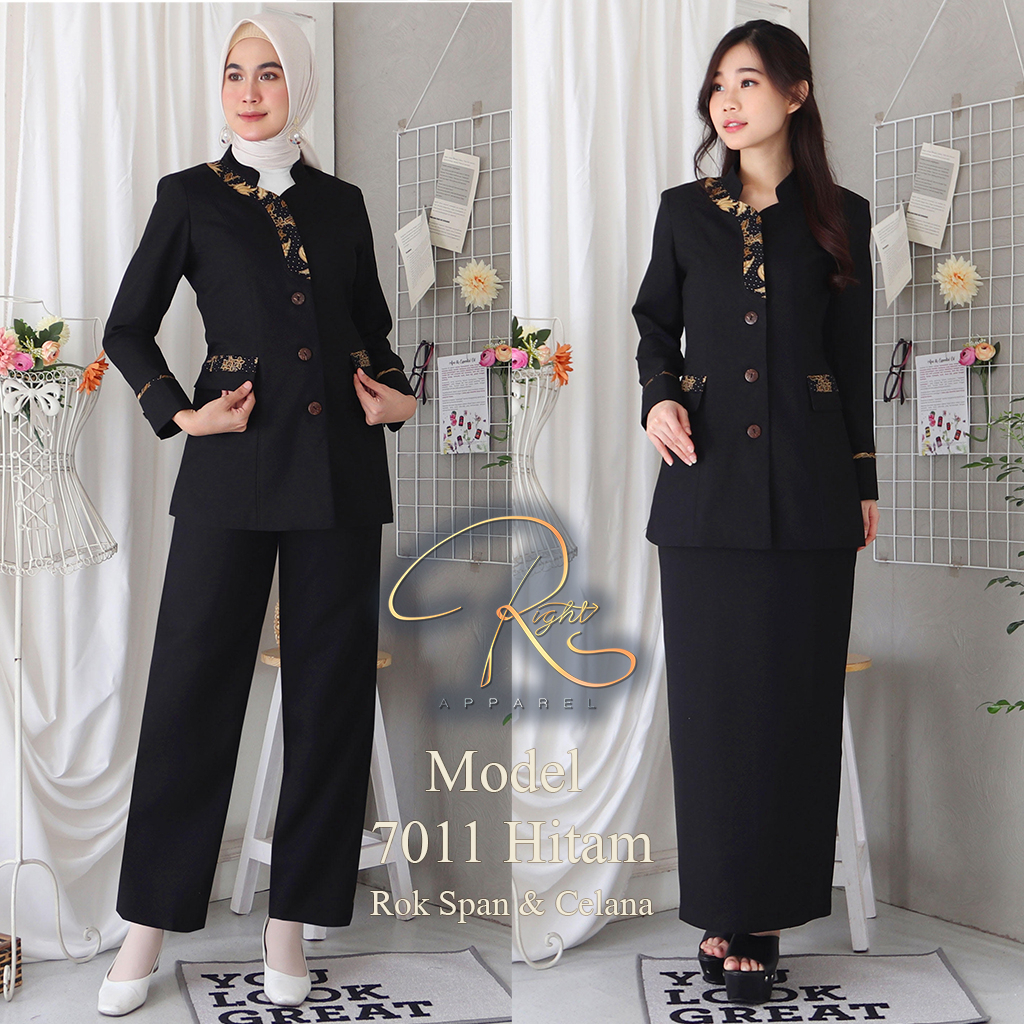 Jual Jas Blazer LYNELLE COLLECTION Seragam Wanita HITAM Stelan Rok Span ...