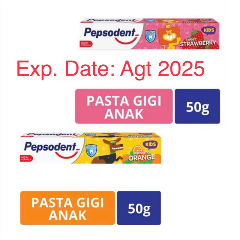 Jual Exp. Date Agt 2025 Pepsodent Kids Junior Toothpaste / Pasta Gigi