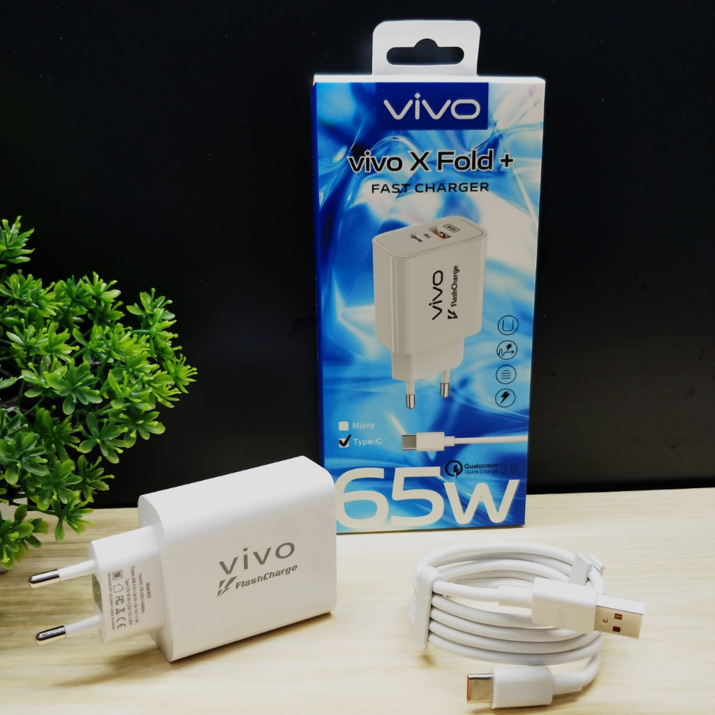 SALE!! Charger TC Vivo X Fold 65w _Batok 2Usb Usb Usb Type-C  )_Support FastCharging ROXY