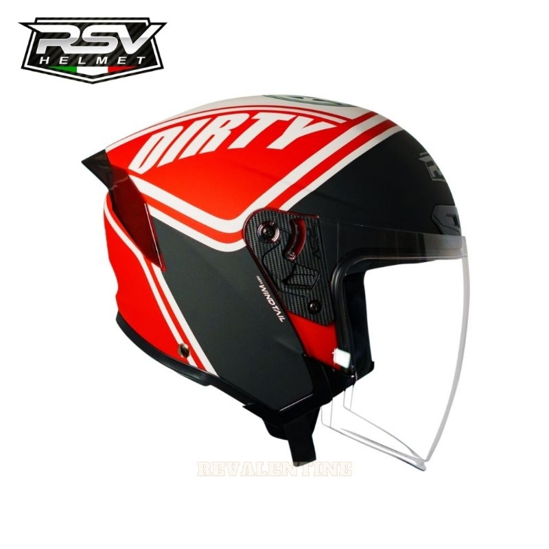 Jual RSV WINDTAIL CARBON ORIGINAL Helm Half Face Wind Tail Motif
