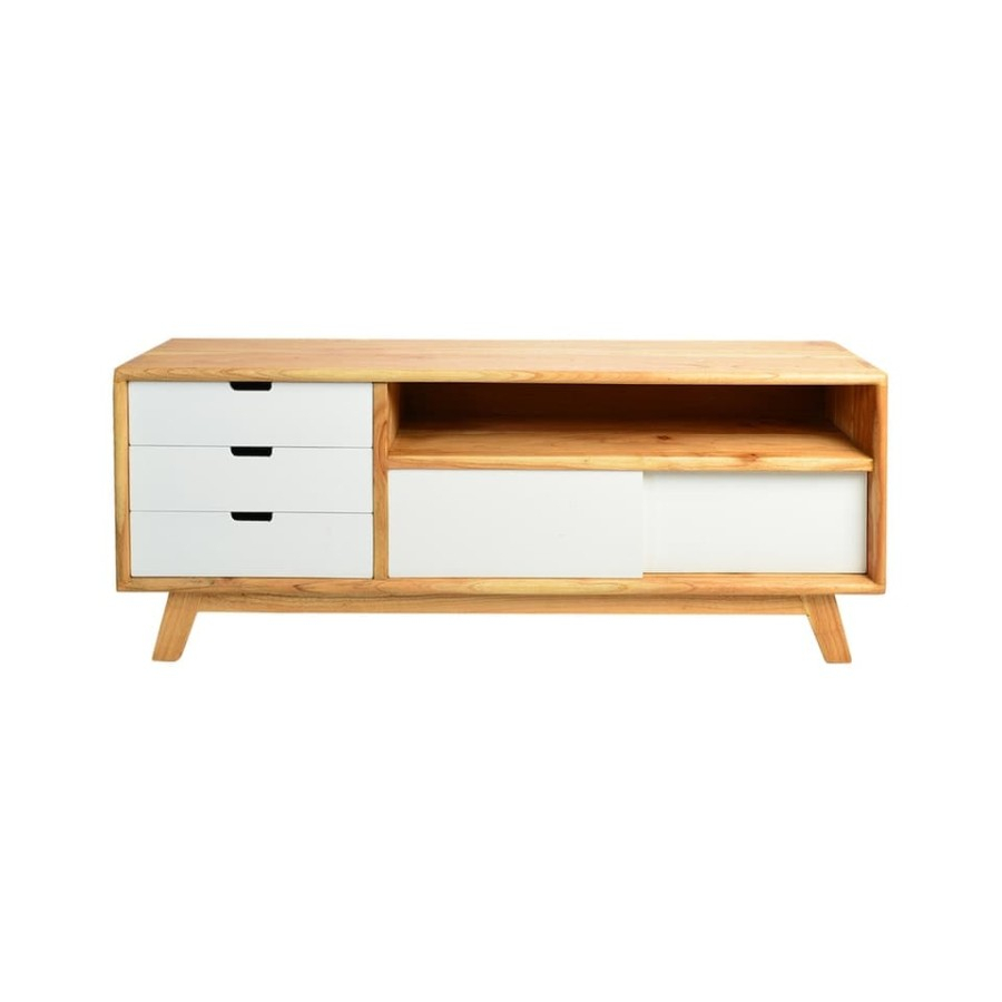 Jual Credenza TV Minimalis Bahan Full Kayu pinus Jati Belanda Shopee