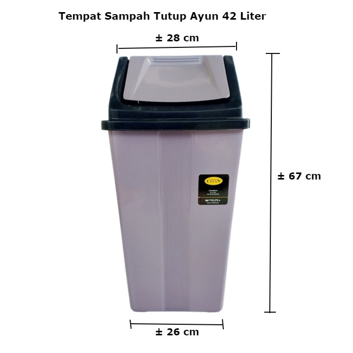 Jual Jual Tempat Sampah Tutup Ayun 510152042 Liter Dustbin Alat Kebersihan Terbaik Dan 0702