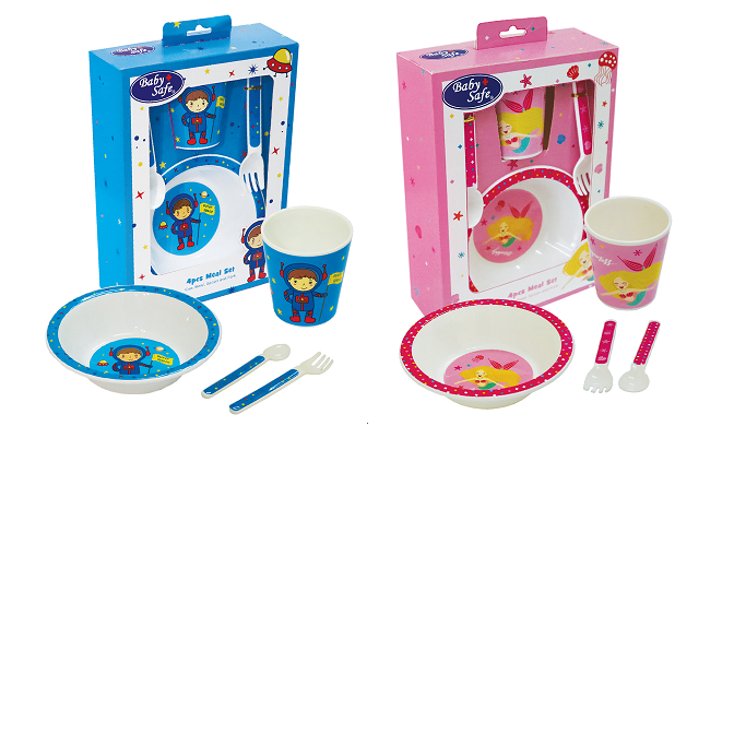 Jual Alat Makan Bayi Feeding Set Baby Safe 4pcs / Perlengkapan MPASI