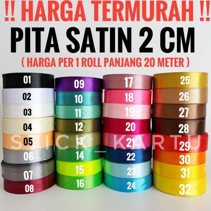 Jual Pita Satin Cm Atau Inch Roll Panjang Meter Pita Kado