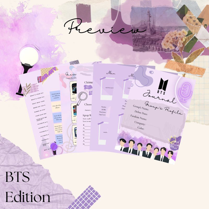 Jual K-pop Idol Journal - BTS Edition (soft file 7 lembar PDF aktifitas ...