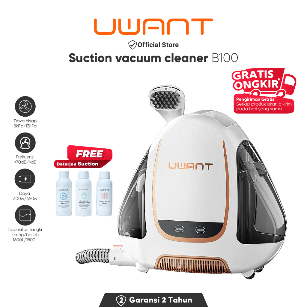 Jual UWANT B100 Suction wet Vacuum Cleaner 12000pa Mesin Pembersih Kain