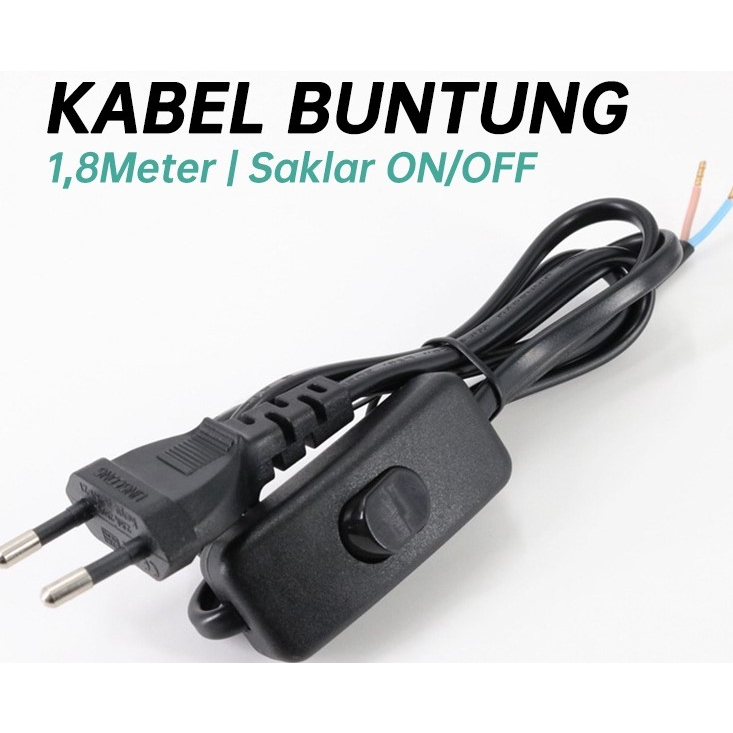 Jual KABEL BUNTUNG + SAKLAR SWITCH ON OFF KABEL POWER ON OFF 180CM ...