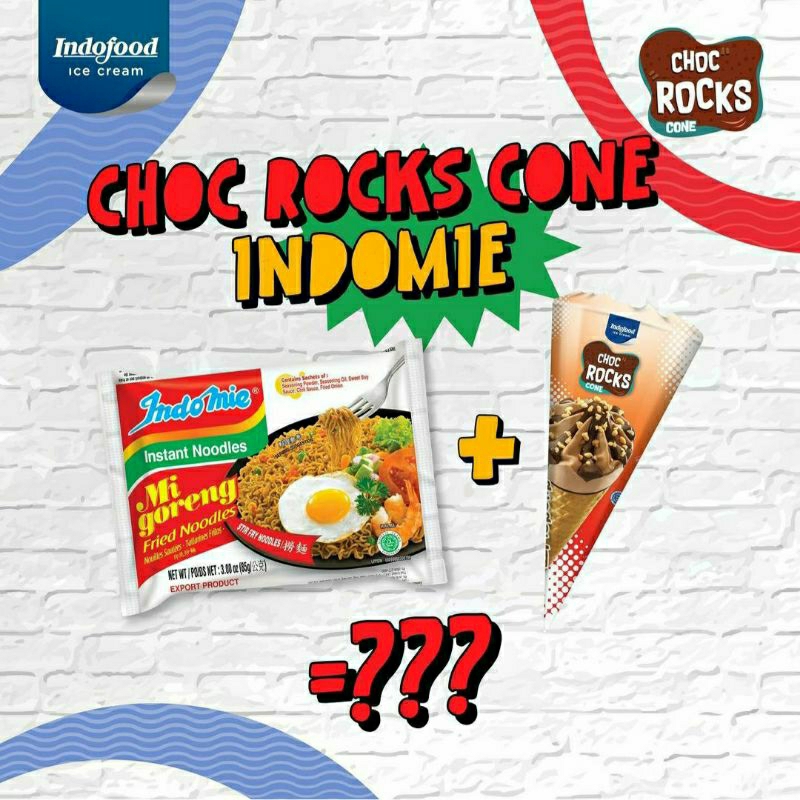 Jual Ice cream Choc Rocks Cone Indomie / es krim Indo Mie Indofood ...