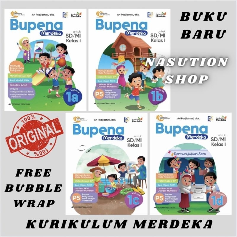 Jual Buku Bupena Merdeka Volume 1A 1B 1C 1D Kelas 1 SD/MI Erlangga ...