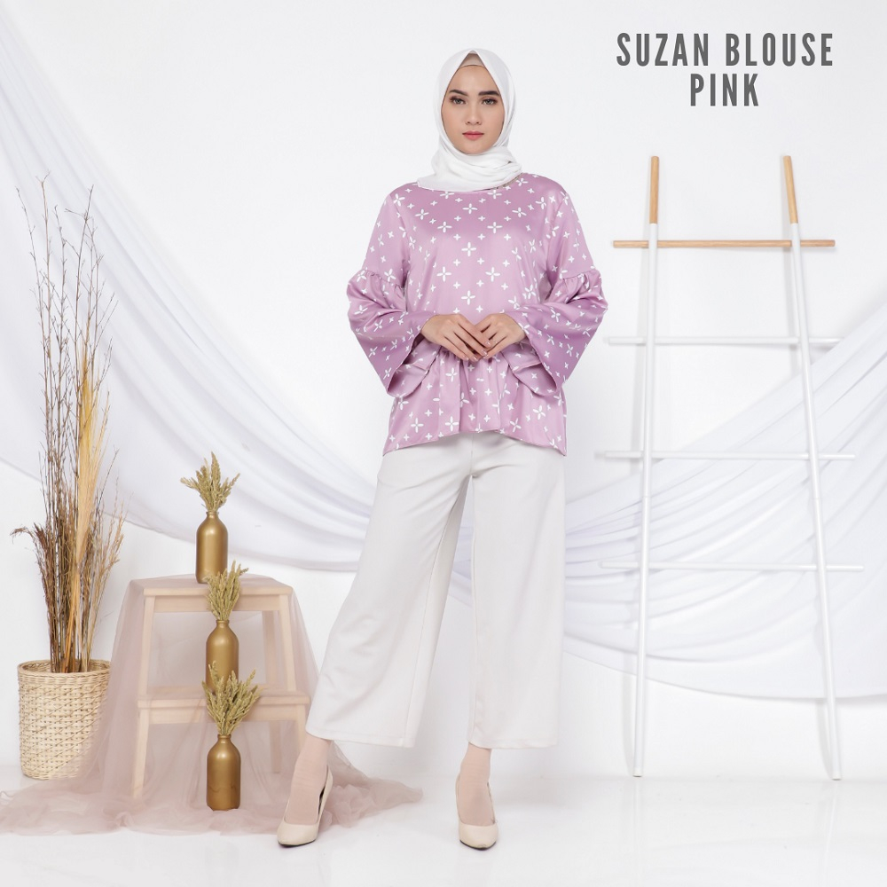 Jual Baju Atasan Wanita Muslim Suzan Blouse By Femine Shopee Indonesia