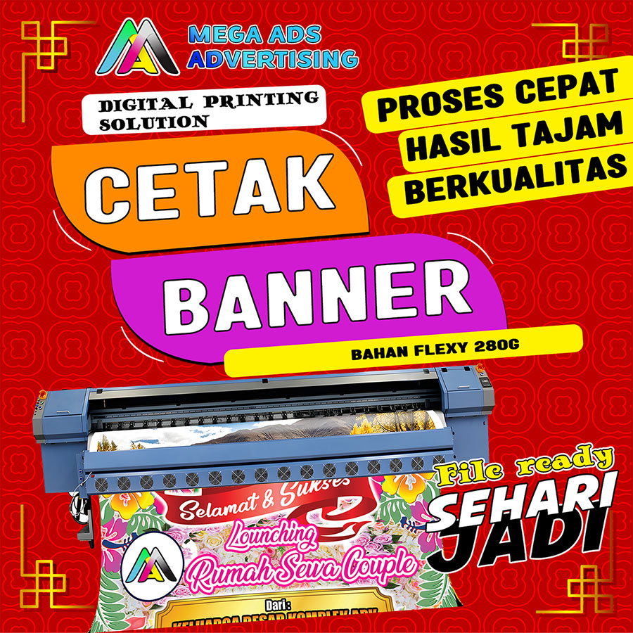 Jual Cetak Banner/Baliho/Spanduk. 280g. Proses 1 HARI JADI. | Shopee ...