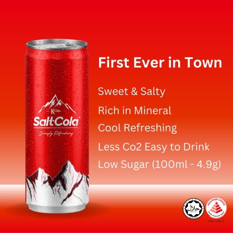 Jual Salt Cola + Himalayan Salt 320ml. Minuman Cola+Garam Himalaya, Low ...