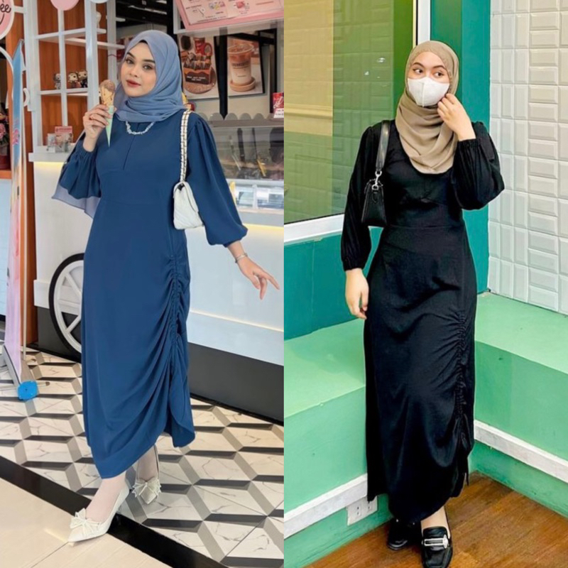 Jual Qinara Dress / Dress Serut / Dress busui / Korean Dress Shopee