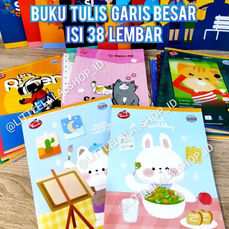 Jual Buku Tulis KIKY & Sinar Dunia / SIDU 38 Lembar/buku garis besar