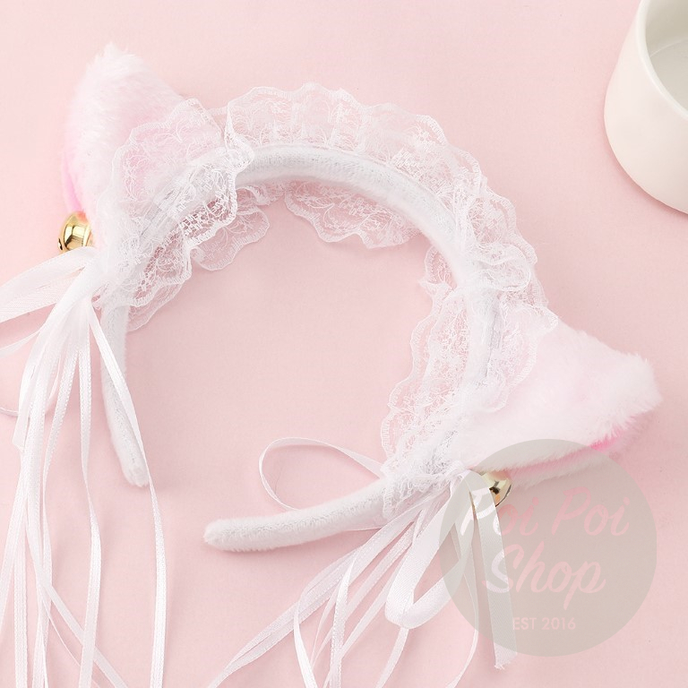 Jual Bando Telinga Kucing Cat Ear Nekomimi Pita Lonceng Ikat Rambut ...