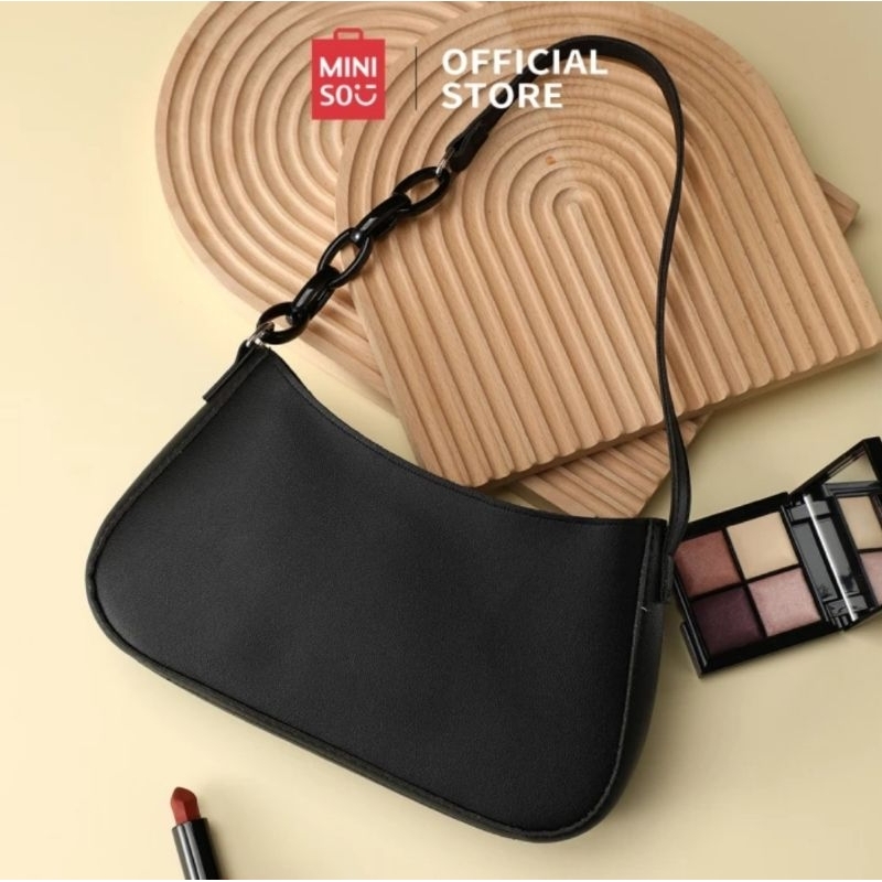 Jual MINISO OFFICIAL Shoulder bag with chain strap Shopee Indonesia