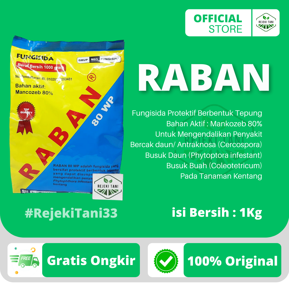 Jual Fungisida Raban Biru Wp Kg Berbahan Aktif Mankozeb Untuk Mengendalikan Penyakit