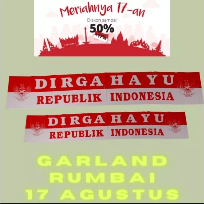 Jual Garland Rumbai Hiasan Dekorasi17 San - 17 Agustusan Dirgahayu RI ...