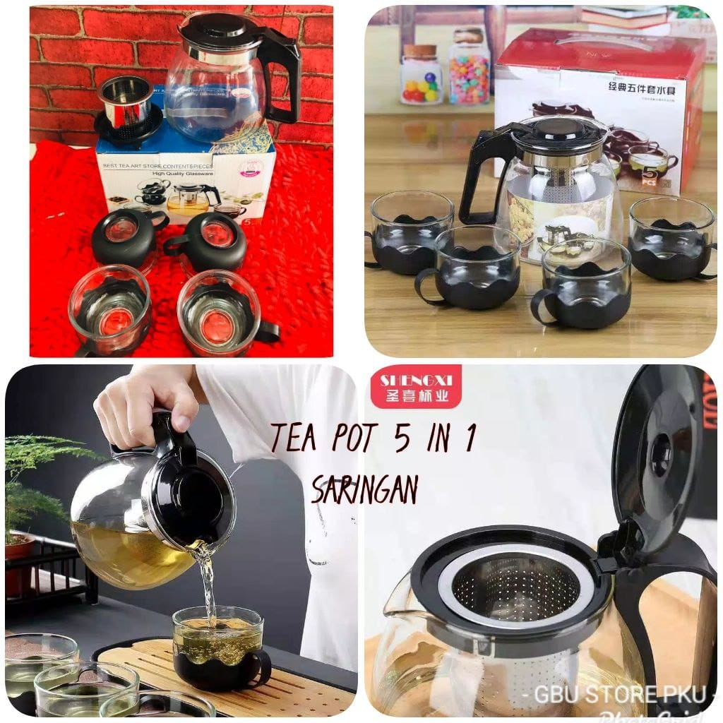 Jual Tea Pot Saringantea Pot 700 Ml Set 5in1teko Teh Kopi Murahtea Pot Kaca Shopee Indonesia 4705