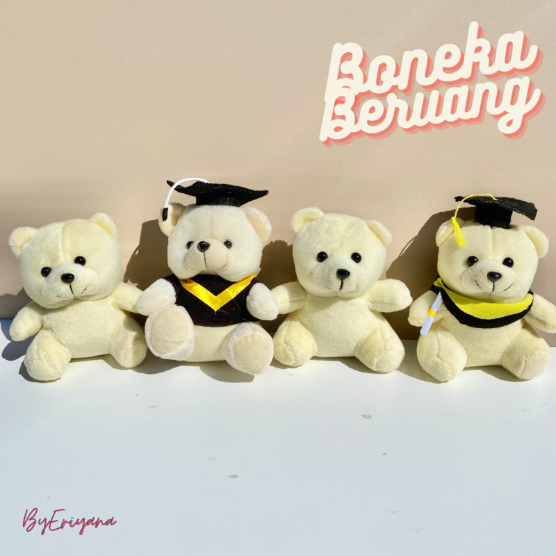 Jual Boneka Beruang Mini Boneka Wisuda Velboa Teddy Bear Kado Ulang Tahun Wisuda Hadiah