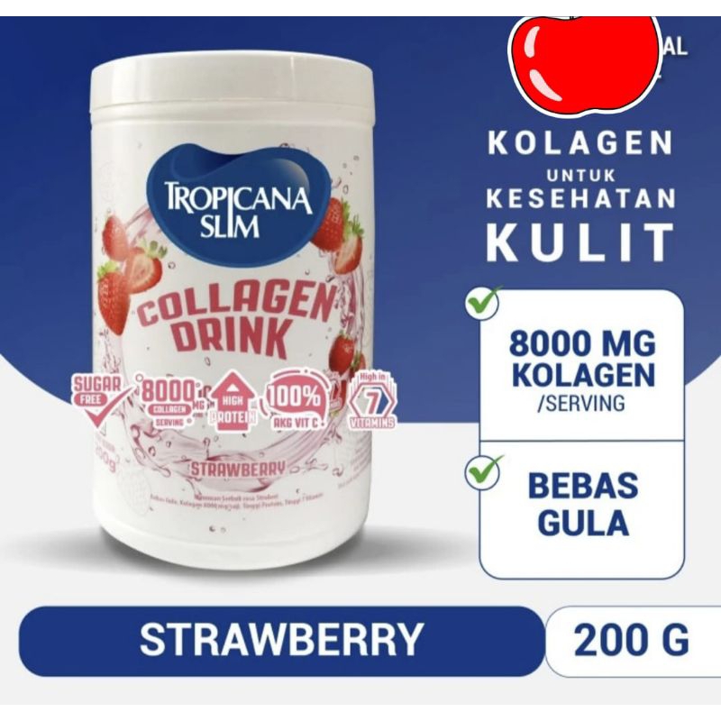 Jual Tropicana Slim collagen drink strawberry 200g kolagen bebas gula