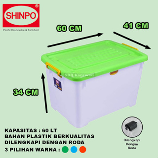 Jual Shinpo Box Container Plastik / Kotak Penyimpanan serbaguna cb 30 Liter  ,45 Liter, 60 Liter, dan 70 Liter