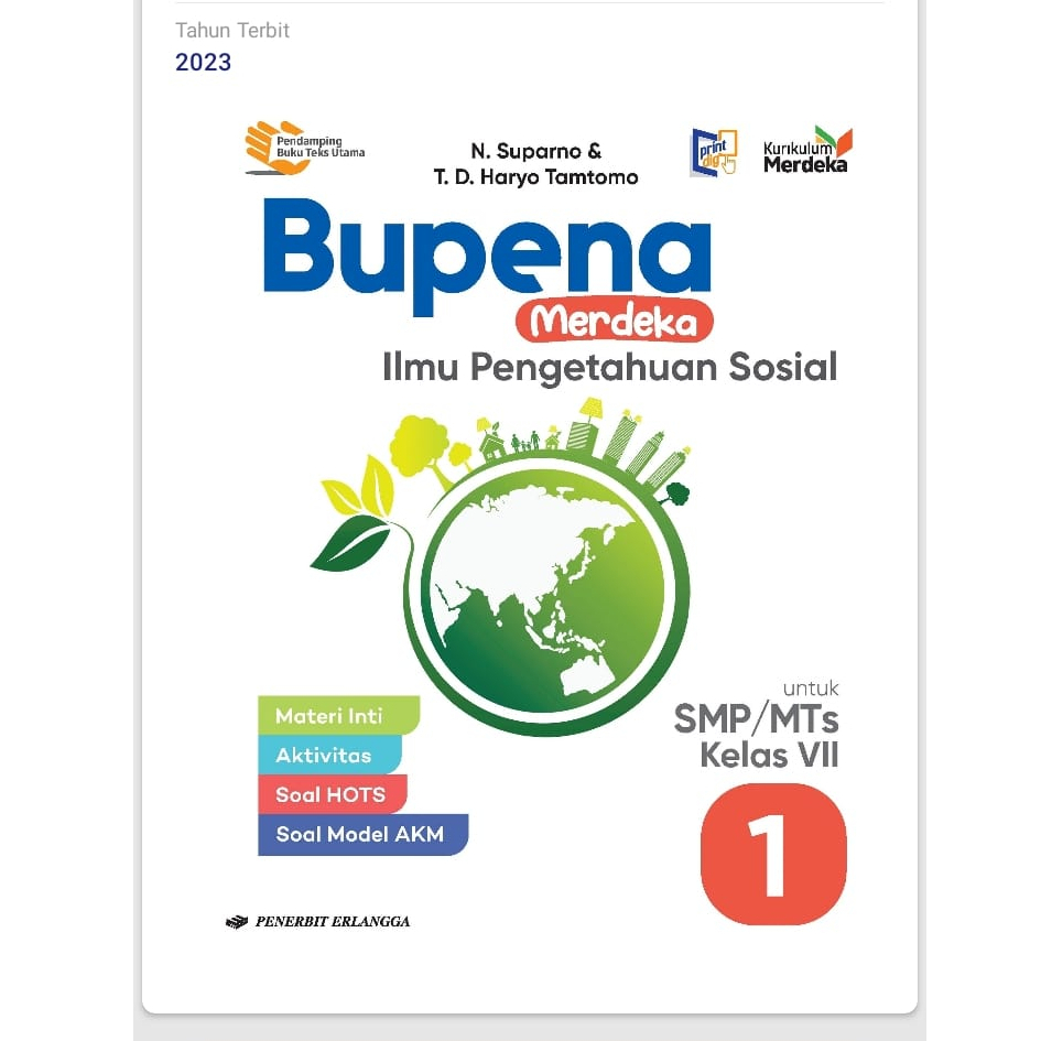 Jual Bupena IPS Kelas 7 SMP/MTs Kurikulum Merdeka Penerbit Erlangga ...