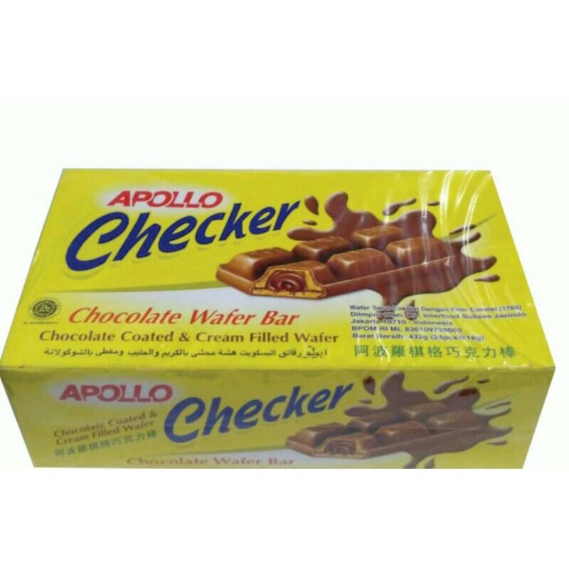 Jual Apollo Checker/ Chocolate Wafer Bar/ Biskuit Berlapis Coklat dan ...