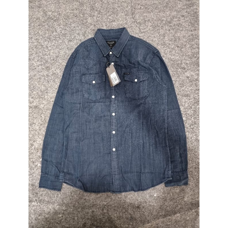 Jual KEMEJA PRIA DENIM GUESS WESTERN SHIRT SUMMER EDITION LENGAN ...